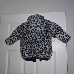 Wonder Nation Black and White Leopard Print Kids Jacket